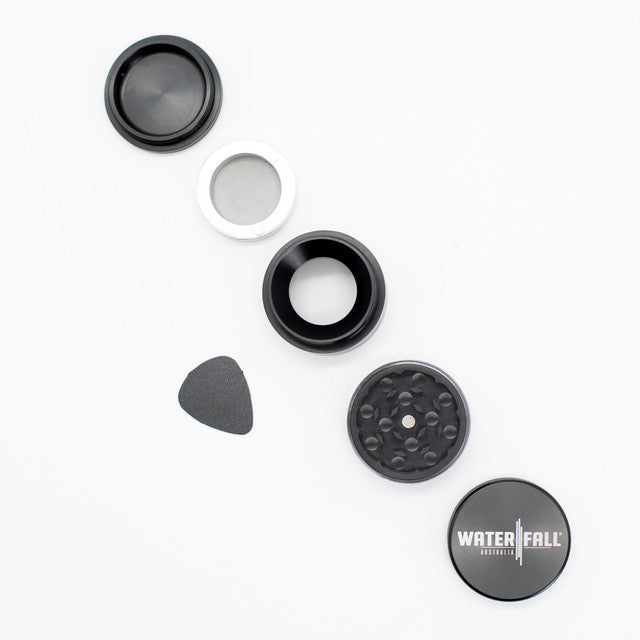 Waterfall 4-Piece Dry Herb Grinder with Removable Screen - Gloss (43mm) - Image 9